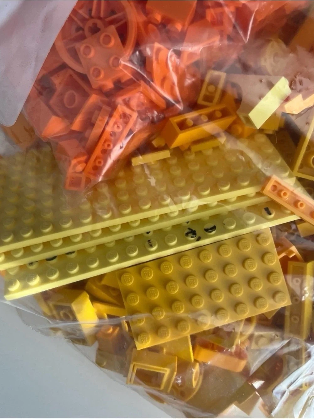 Lego 1.7lbs Yellow Orange Loose Pieces Plates Bricks